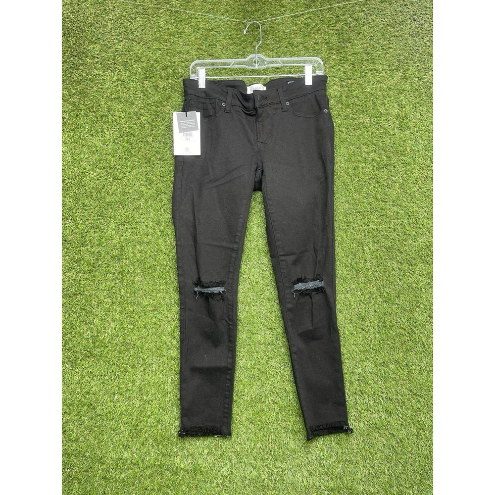 BLANQI Maternity Jeans Womens 6 Belly Support Black Denim Skinny Stretc NWT